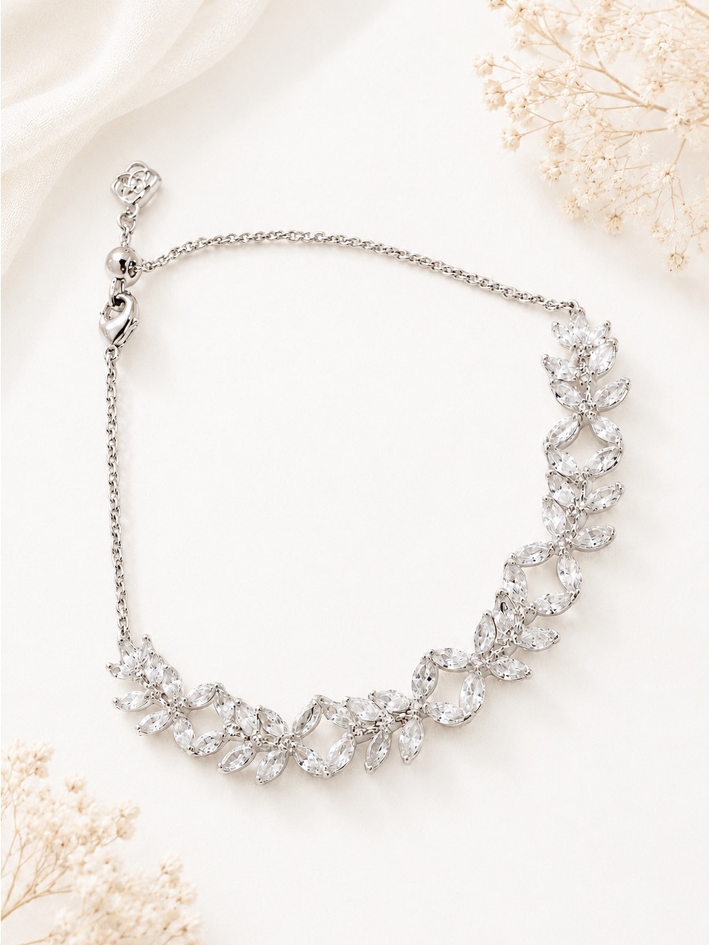 Kendra Scott Rosalie Silver Tennis Bracelet in White CZ - Picture 3 of 6